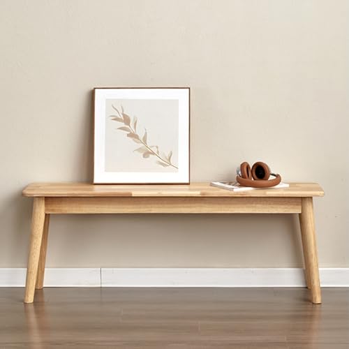 Entryway Wood Bench Seat Dining Table Bench Wooden Bench Indoor End of Bed Bench for Bedroom Narrow Farmhouse Bench Window Seat for Dining Room Bedroom Living Room Hallway(140cm(55in)) - size: 140cm(55in)