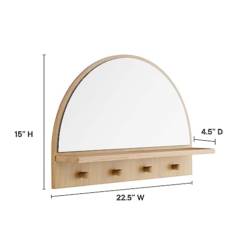 Modway EEI-6350-OAK Moonbeam Arched Mirror, Oak - color: Oak