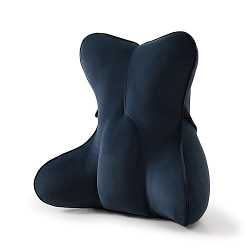 Lumbar Support Pillow(Pat. Pend) – Multi-Functional Ergonomic Back Cushion for Office Chair, Car Seat & Sofa, Reading Pillow with Firm Multi-Zone Support to Relieve Lower Back Pain,Teal Blue - color: Teal Blue
