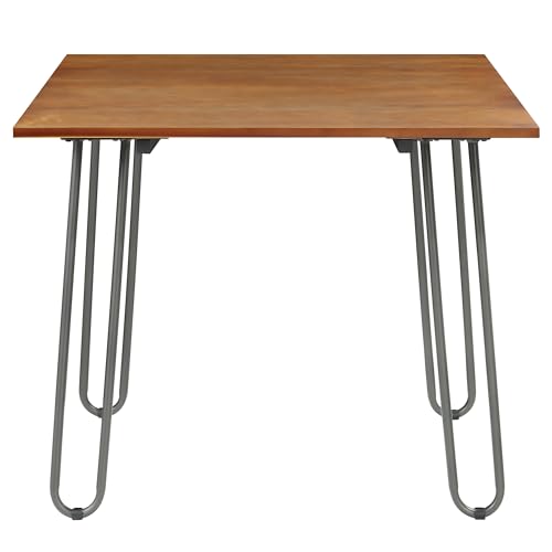 36" Mid‑Century Modern Dropleaf Wood & Metal Dining Table