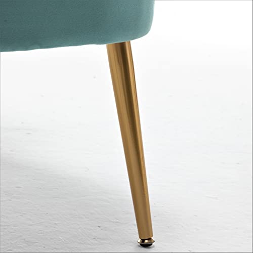 Container Furniture Direct Modern Velvet Accent Chair for Living Room, Bedroom, or Entryway, Stylish and Comfortable Armless Design with Metal Legs, Teal - color: Teal