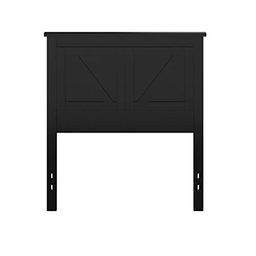 Glenwillow Home Farmhouse Style Wood Panel Headboard - color: Ebony/Black, size: Twin