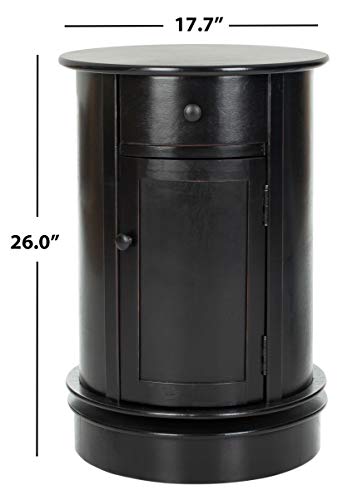 SAFAVIEH Furniture - Tabitha 1-Drawer Accent Table - Distressed Black - Solid Wood - Farmhouse Storage Design - Ideal for Living Room, Entryway, 17.7"W x 17.7"D x 26"H - Fully Assembled (AMH5712B) - color: Distressed Black