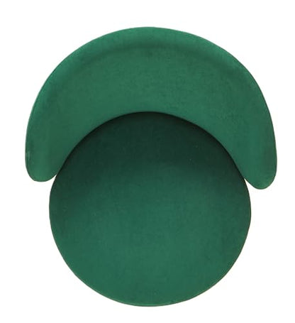 GDFStudio 27" Modern Accent Chair, Comfy Lounge Chair, Velvet Upholstered Chair, Mid Century Modern Armchair with Metal Legs, Solid Wood Frame, Cushion Barrel Side Chair for Living Room Bedroom, Green - color: Green + Velvet