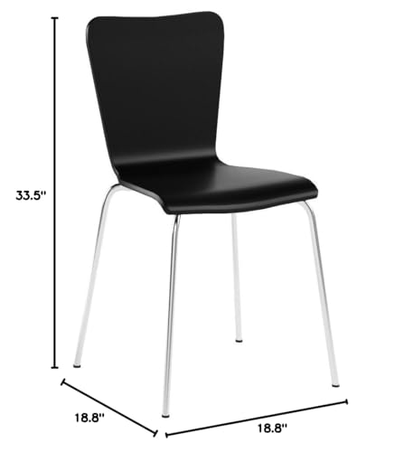 Simple Living Pisa Bentwood Stackable Dining Kitchen Chairs (Set of 2) (black) - color: Black