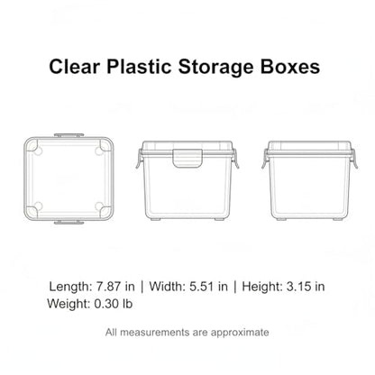 2-Pack Clear Plastic Storage Bins with Lids - Stackable PP Organizer Boxes for Drawers, Pantry, Closet & Desktop