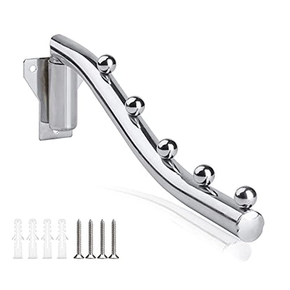 Folding Wall Mounted Cloth Drying Rack, Garment Hook with Swing Arm | Wall Mount Space Saver Clothes Hanging System Closet Storage Organizer Coat Hanger for Bathroom Bedroom Laundry Room - color: 5 Hanger 28CM