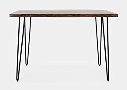 Jofran Nature's Edge 52" Farmhouse Dining Table - Solid Wood Counter Height Dining Table for Modern Homes, Chestnut - color: Chestnut