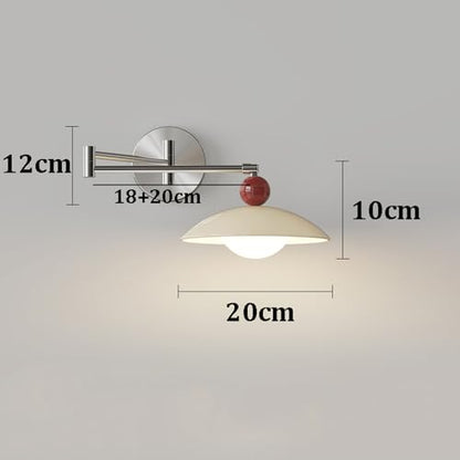Adjustable Swing Arm Wall Sconce Chrome Wall Mounted Reading Lights for Bedroom Hardwired Nordic Modern Wall Lighting Long Arm Industrial Wall Lamp for Bedroom Bedside Headboard