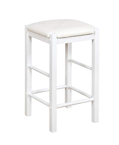 Linon White 3 Piece Faux Marble Tavern Set - color: White