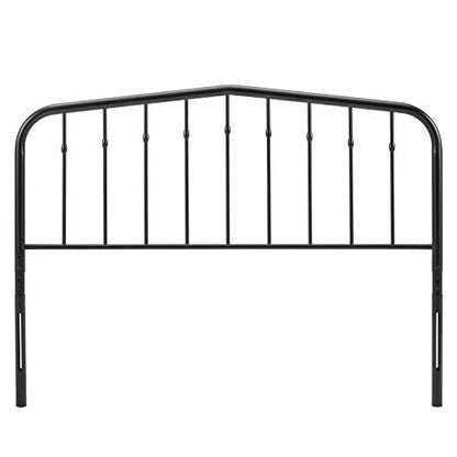 Modway Lennon Modern Farmhouse Metal Queen Headboard in Black - color: Black, size: Queen