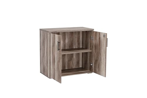 MMT Furniture Designs Ltd Office Storage Cabinet 2 Door Locking - File Cabinet Organiser Cupboard - Wooden Filing Cabinet 31.5" Long (Classic Oak) - color: Classic Oak