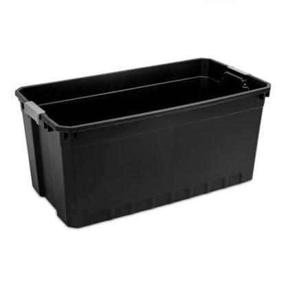 Sterilite 6-Pack Plastic Storage Bins with Lids, Stackable Containers, 50 Gallon, Black - size: 50 Gallon, style: 6 Pack