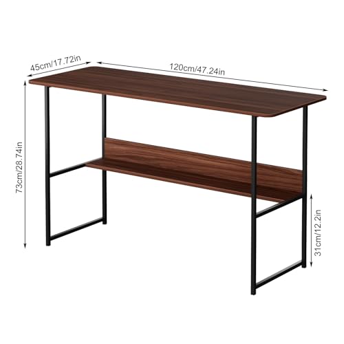 Computer Desk,Home Office Writing Study Desk with Storage Shelf Makeup Dressing Table Simple Study Desk for Home Office Bedroom 47 Inch