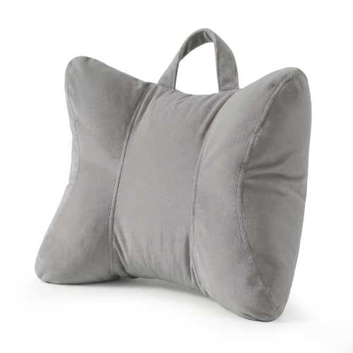 Lumbar Support Pillow for Office Chair and Car Seat, Zinc Gray | Ergonomic back support cushion with a removable, washable corduroy cover for desk chairs, sofas and recliners - color: Zinc Gray