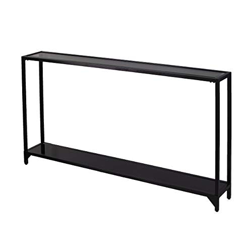 SEI Furniture Bergen Narrow Metal Console Table, Dining Room With Open Concept Living Space Glam Style Powder-Coated Iron, Black - color: Black