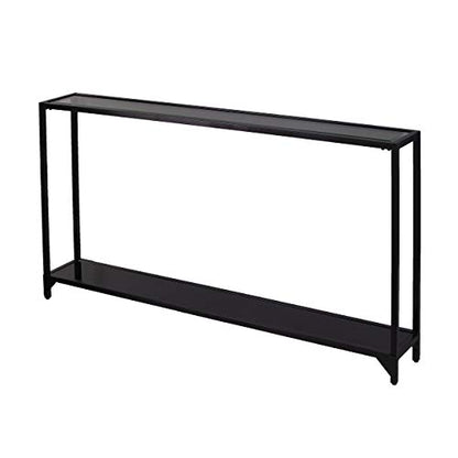 SEI Furniture Bergen Narrow Metal Console Table, Dining Room With Open Concept Living Space Glam Style Powder-Coated Iron, Black - color: Black