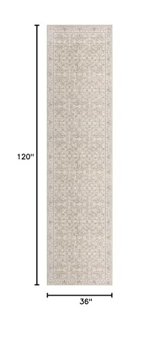 SIILOOM 3x10 Washable Runner Rug, Non Slip Soft Area Rug for Hallway Kitchen - color: Cream/Beige/Yellow/White/Grey, size: 3' x 10' (Runner)