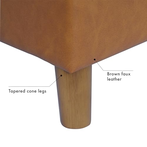 Spatial Order 24" Dinah Collection Storage Ottoman - Carmel Faux Leather - color: Carmel Faux Leather