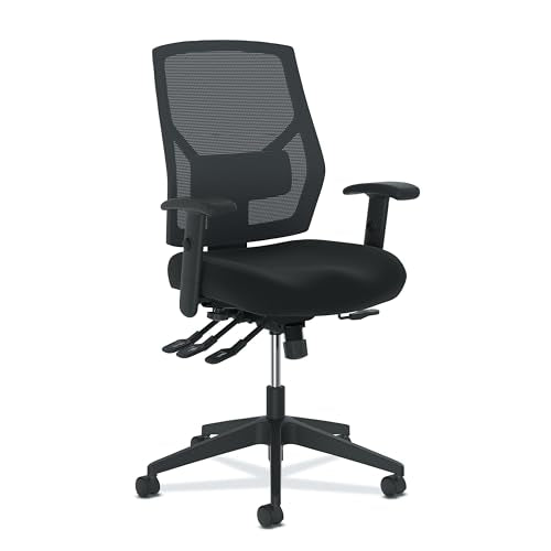 HON Crio Ergonomic Office Chair, Office Desk Computer Chair, Black | High back ergonomic desk chair with lumbar support, adjustable arms, advanced tilt, rolling seating for home office decor - color: Mesh Back - Advanced Tilt