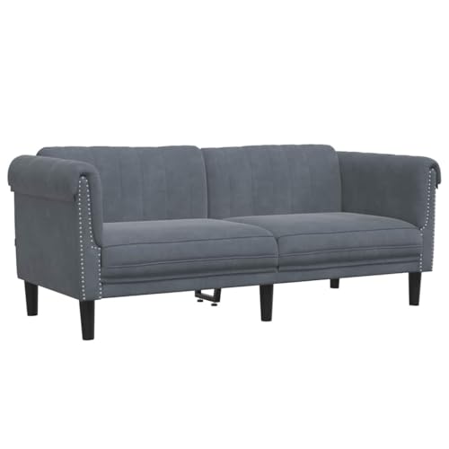 2-Seater Sofa Dark Gray Velvet Couch for Living Room Modern Upholstered Small Furniture with Thick Padding - color: Dark Gray/2-seater, size: 71.7" x 30.3" x 29.1" (W x D x H)