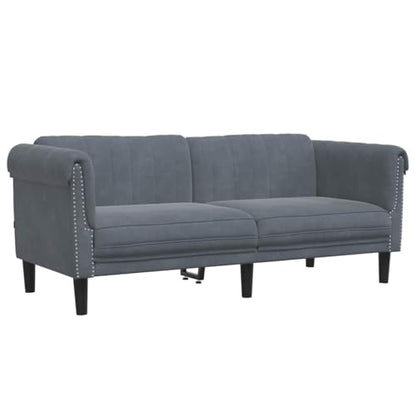 2-Seater Sofa Dark Gray Velvet Couch for Living Room Modern Upholstered Small Furniture with Thick Padding - color: Dark Gray/2-seater, size: 71.7" x 30.3" x 29.1" (W x D x H)