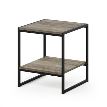 Furinno FM19122GYW Camnus Modern Living 2-Tier End Table, French Oak Grey, 15.9 in x 15.75 in x 18 in - color: French Oak Grey, size: 2-Tier, 15.9" Square