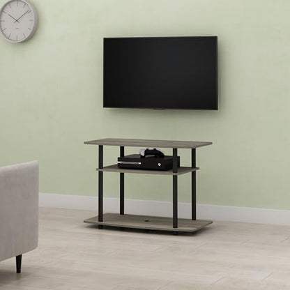 Arau TV Stand for up to 32 inch TV, Entertainment Center with Open Shelves, Easy Assembly, for Living Room, Olive Oak/Black - color: Olive Oak/Black
