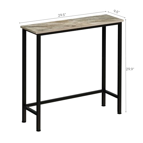 Narrow Console Table, 29.5" Small Entryway Table, Thin Hallway Tables, Slim Sofa Side Tables for Hallway, Living Room, Bedroom, Foyer, Marbleized Grey - color: Marbleized Grey