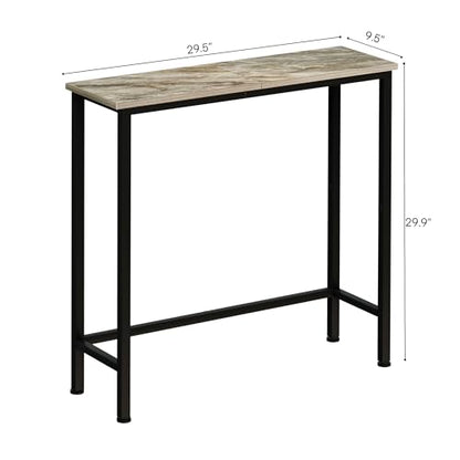 Narrow Console Table, 29.5" Small Entryway Table, Thin Hallway Tables, Slim Sofa Side Tables for Hallway, Living Room, Bedroom, Foyer, Marbleized Grey - color: Marbleized Grey