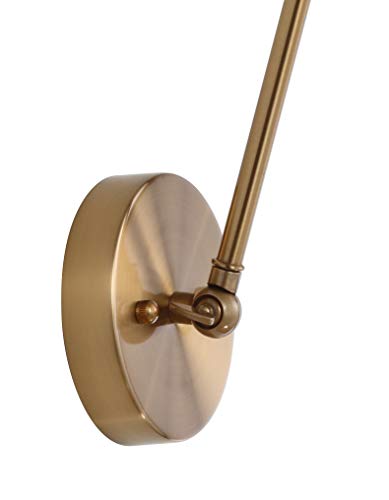 JONATHAN Y Rover 1-Light Wall Sconce 7", Brass Gold | Adjustable Arm, Hardwired Bedside Reading Swing Arm, Farmhouse Cone Shade, Metal Hardwired Indoor Fixture, LED Bulbs Included - color: Brass Gold, size: Set of 1