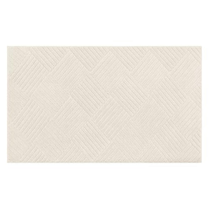 3x5 Living Room Area Rug, Beige Soft Geometric Fluffy Bedroom Mat | Washable Modern Indoor Floor Mat, Non Slip Shaggy Boho Accent Throw Carpet for Office, Dorm, Nursery and Dining Room - size: 3' x 5' (Rectangular)