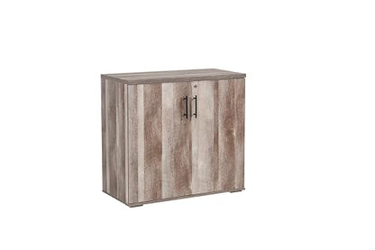 MMT Furniture Designs Ltd Office Storage Cabinet 2 Door Locking - File Cabinet Organiser Cupboard - Wooden Filing Cabinet 31.5" Long (Classic Oak) - color: Classic Oak