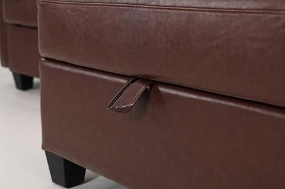 Flexible PU Modular Sofa, Convertible Shapes, Storage & Sleeper Function for Living Room-2seats