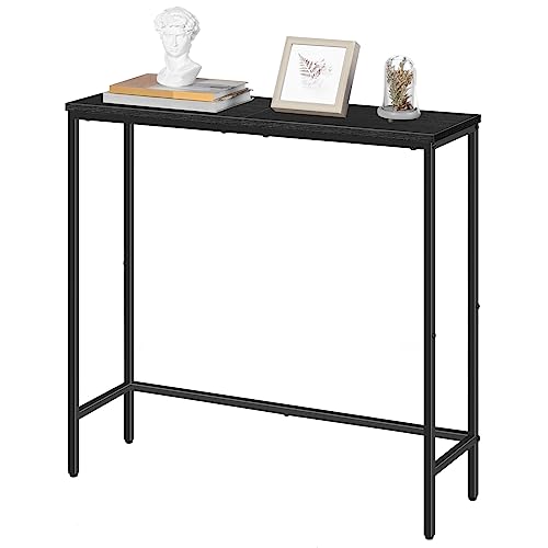 HOOBRO Narrow Console Table, 29.5" Small Entryway Table, Thin Sofa Table, Side Table, Display Table, for Hallway, Bedroom, Living Room, Foyer, Black BK75XG01 - color: Black