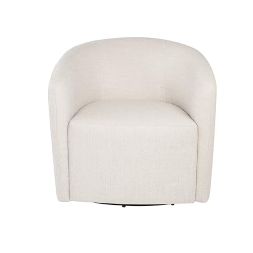 HomePop 360° Swivel Barrel Accent Chair - Putty Woven Fabric - color: Putty Beige