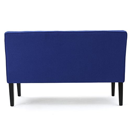 50" Small Loveseat Sofa, Comfy Mini Fabric Sofa Couch for Small Spaces, 2 Seater Armless Sofa with Solid Wood Legs for Living Room, Dorm, Office, Bedroom (Navy Blue) - color: Navy Blue