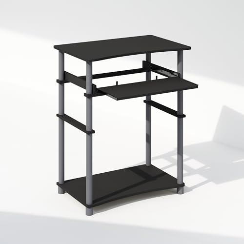 Furinno Home Desk, 23.6" Wide Gaming Desk with Keyboard Tray, Computer Desk, Office Writing Desk for Home Office, Bedroom, Black - color: Black/Grey, size: 15.6 x 23.6 x 29.8 Inch