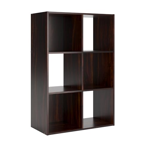 Signature Design by Ashley Glosmount 6 Cube Storage Organizer or Bookcase, Cherry & Light Brown - color: Cherry/Light Brown, size: Six Cube