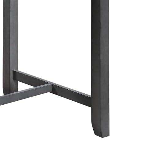 Lilola Home Graham 3-Piece Gray Finish Small Space Counter Height Dining Set with USB Charging Ports, Storage Shelves, and 2 Upholstered Chairs — Space-Saving Table & Chair Set for Apartments - color: Grey