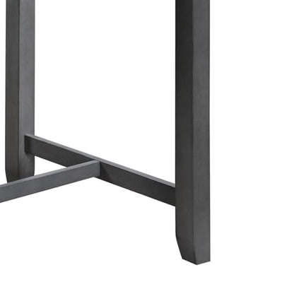 Lilola Home Graham 3-Piece Gray Finish Small Space Counter Height Dining Set with USB Charging Ports, Storage Shelves, and 2 Upholstered Chairs — Space-Saving Table & Chair Set for Apartments - color: Grey
