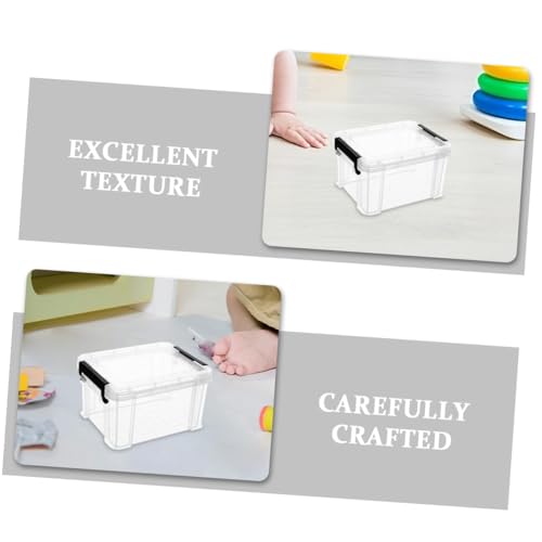 Alasum Mini Transparent Storage Boxes with Lids 4-Pack 3.26X2.55X1.96 Inch Clear Plastic Containers for Toy Storage Small Item Organization and Sundries