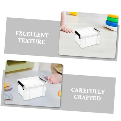 Alasum Mini Transparent Storage Boxes with Lids 4-Pack 3.26X2.55X1.96 Inch Clear Plastic Containers for Toy Storage Small Item Organization and Sundries