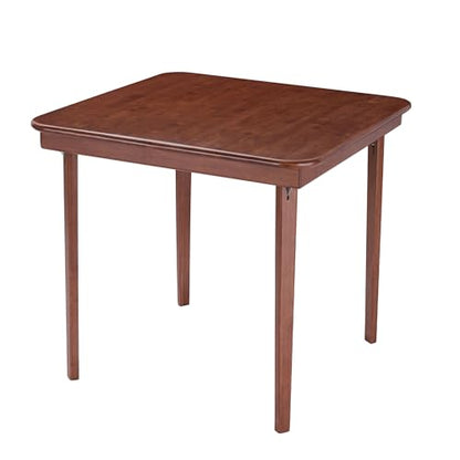 Stakmore Classic Straight Edge Square Wood Folding Table, 32x32, Cherry | Foldable Card Table, Wooden Tabletop Furniture for Cards, Board Games, Dining, and Extra Seating - color: Cherry