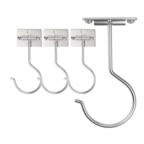 4Pcs Sliver Self-Adhesive Banana Hook, Grape Hook, Kitchen Fruit Hooks, Banana Hanger, Keep Bananas Fresh Under The Cabinet, with Magnetic Absorption Storage Perfect Design - color: Silver, size: 4 Pieces
