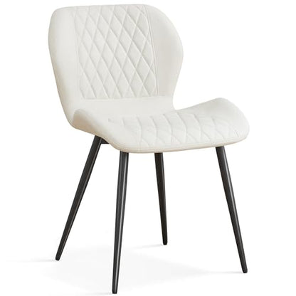 Dining Chair, Comfy Modern Dining Chairs with Thick Cushions, Upholstered Fabric Kitchen Side Chairs with Adjustable Metal Legs for Dining Room (Beige) - color: Beige, size: Set of 1