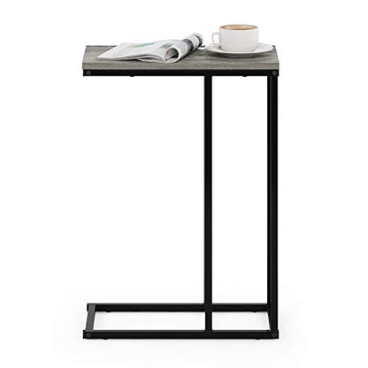 Furinno Camnus Modern Living C Shaped Sofa Side Table, 9.8 in x 17.9 in x 25 in, French Oak Grey - color: French Oak Grey, size: C-shape Metal Frame
