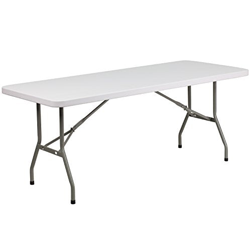Flash Furniture 6-Foot Granite White Plastic Folding Table - color: Granite White, size: 6 feet