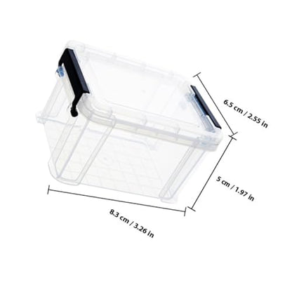Ipetboom 5pcs Mini Plastic Storage Bins with Lids Small Tote Boxes Portable Organizer for Home and Office Storage