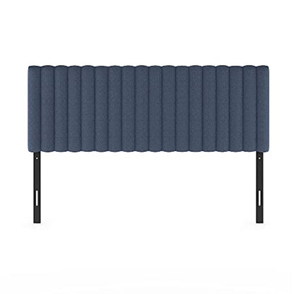 Furinno Roanne Upholstered Tufted Headboard, Queen, Denim - color: Denim, style: Queen-Lines